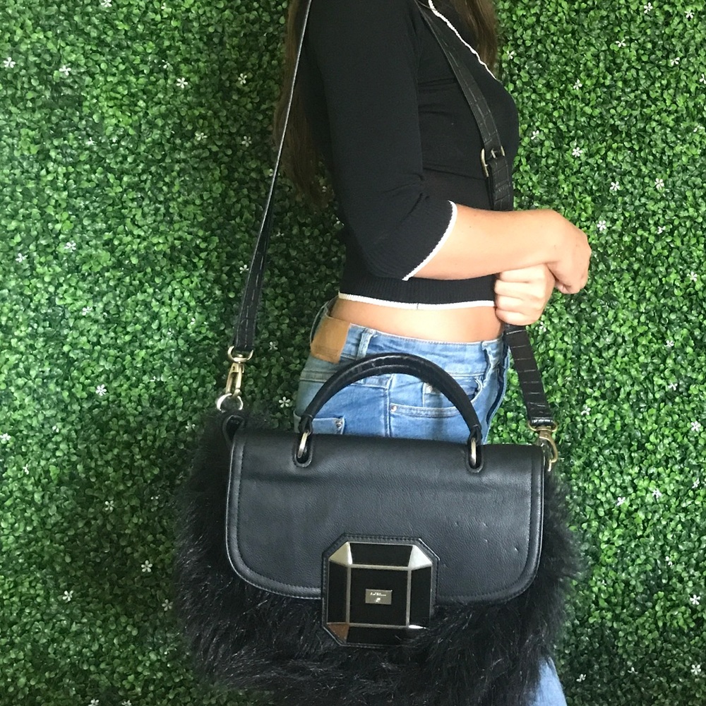 Fiorelli Black Faux Fur Bag - Picture 4 of 5